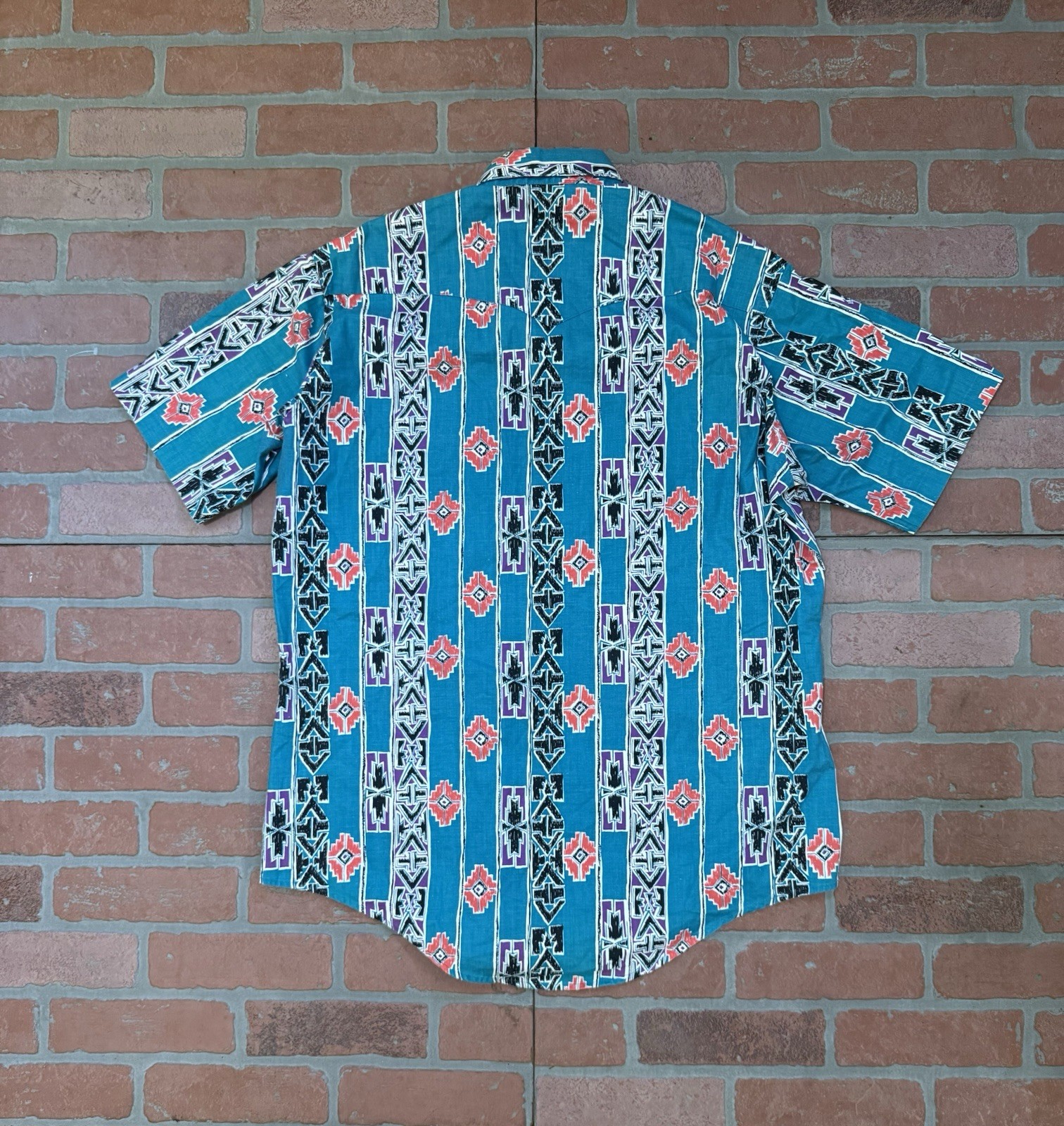 Vintage 90’s Plainsman Aztec Print Western Button Shirt Mens XL
