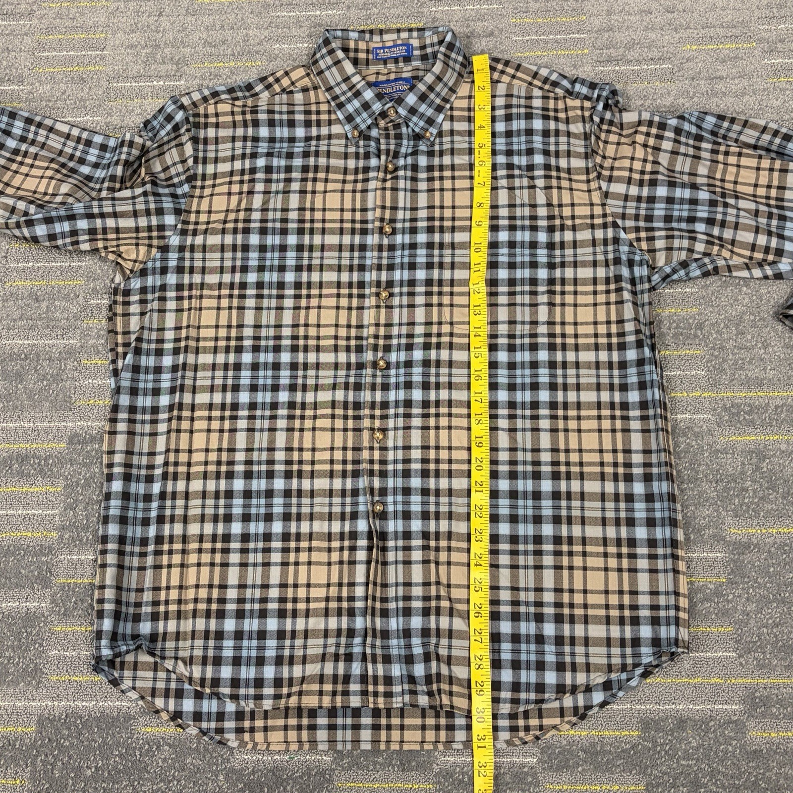 Pendleton Sir Pendleton Worsted Wool Tartan Plaid Shirt Men’s XL Long Sleeve
