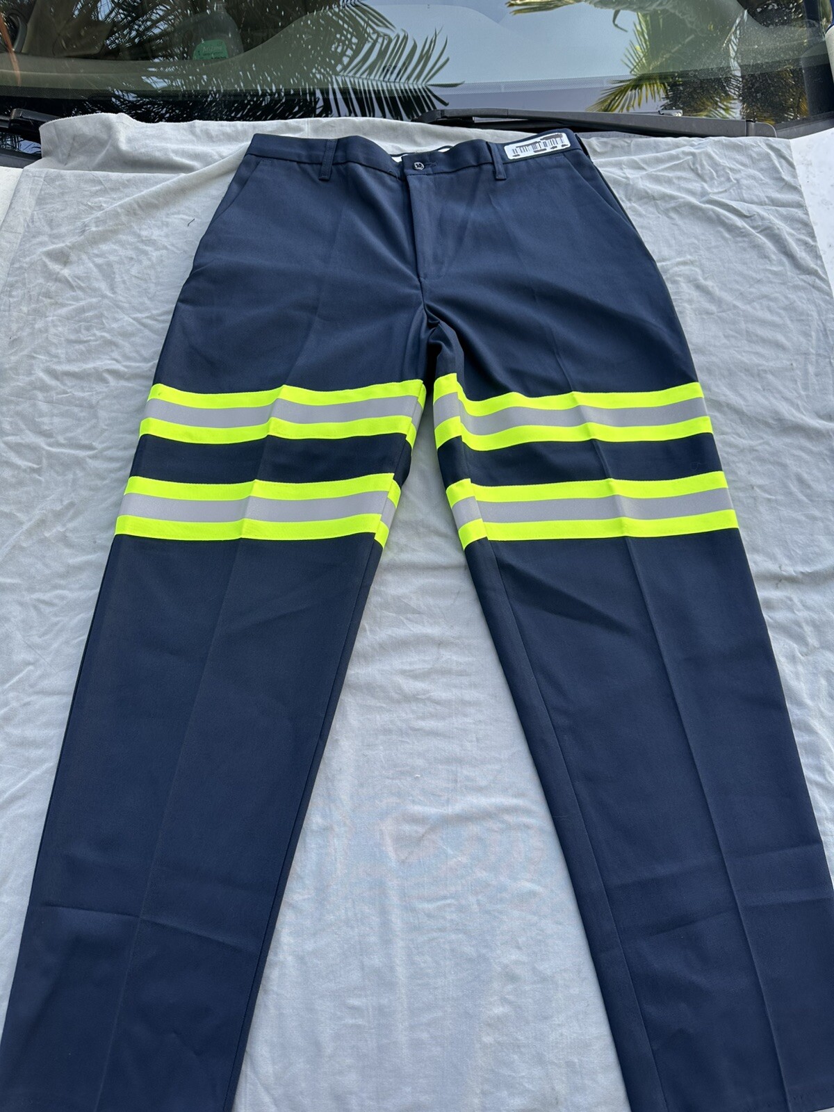 2 Cintas comfort flex High Visibility Safety Work pants 36×32 Navy Blue 59945-20