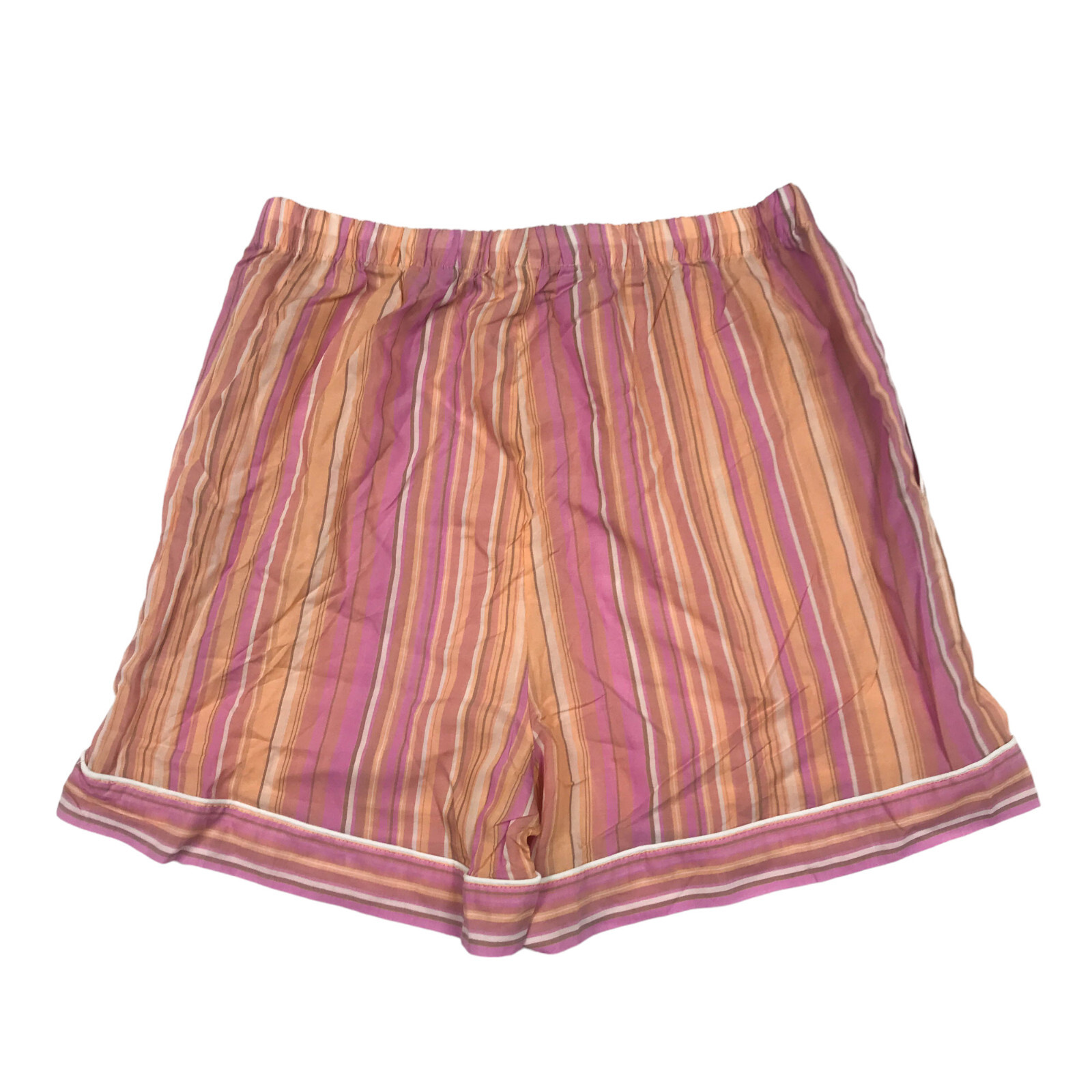 Stars Above Womens Size S Sleep Shorts Drawstring Pockets Striped Pink/Orange