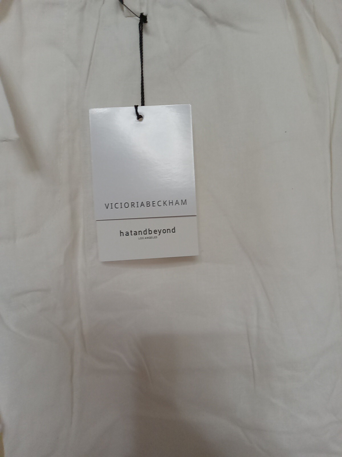 Hat And Beyond Linen Cotton Elastic Waist Drawstring Pants Ivory Size Medium