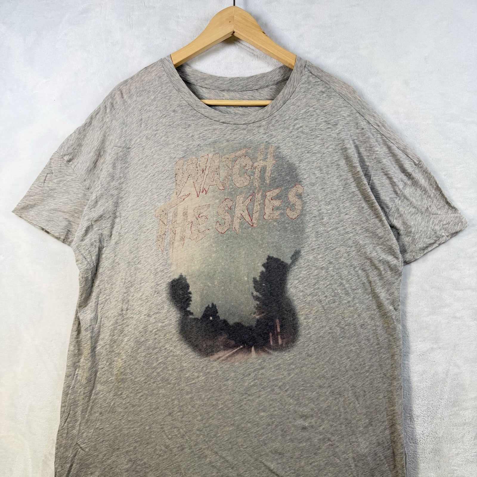 AllSaints Watch The Skies Graphic Print Cotton Crew Neck T-Shirt XS/S Loose Fit