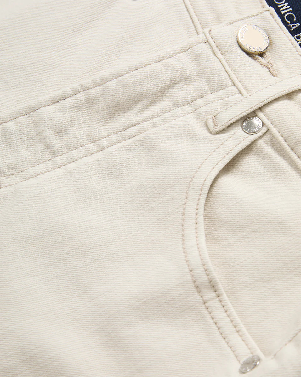 NWT $298 Veronica Beard Beverly High Rise Skinny-Flare Jeans in Beige/ Ecru