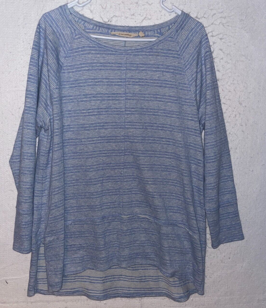 Soft Surroundings Women’s M Super Cozy Long Sleeve Tunic Sweater Blue Cotton
