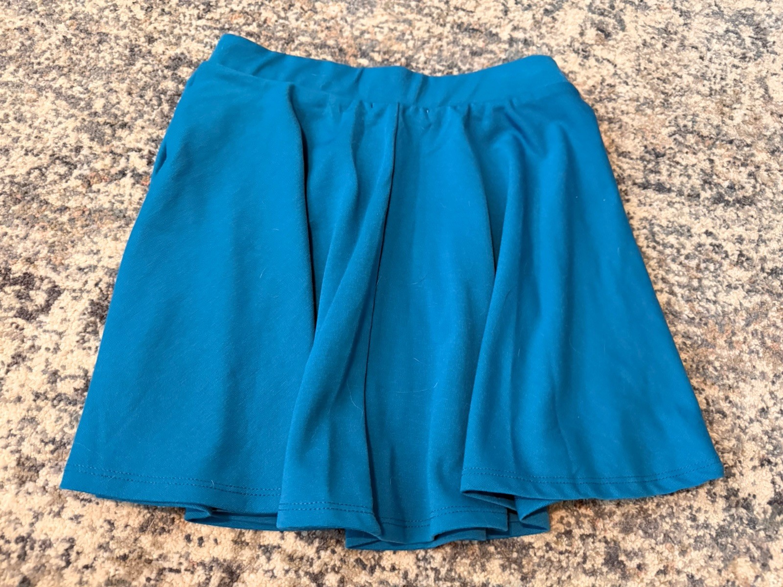 Ambiance Apparel Women’s S Blue Solid Skater Short Skirt Knit