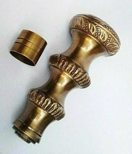 Antique Victorian Solid Brass Head Handle Only For Wooden Walking Stick Gift