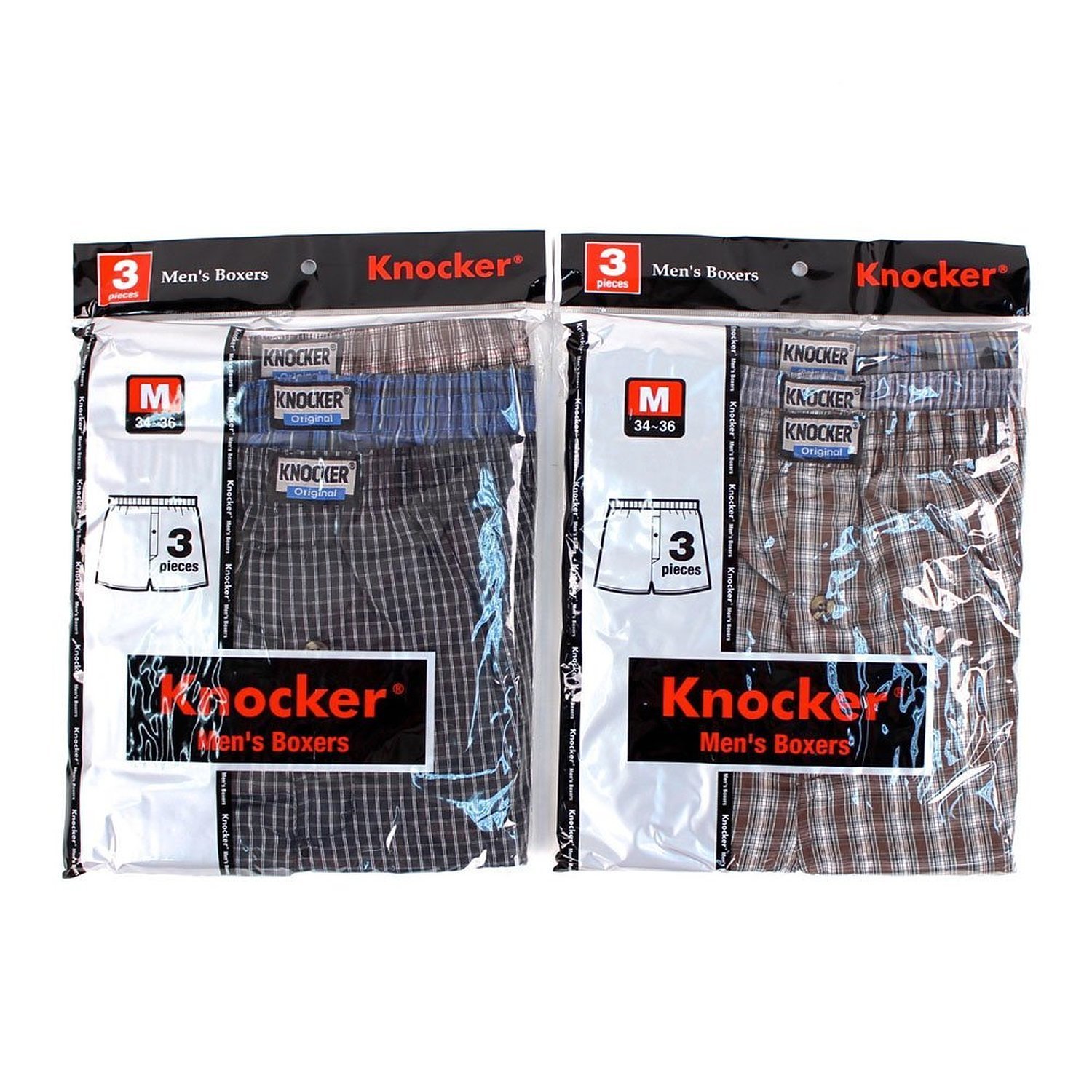Men’s Knocker Boxer Trunk Plaid Shorts Underwear Cotton Briefs 3 6 12 Lot S-3XL