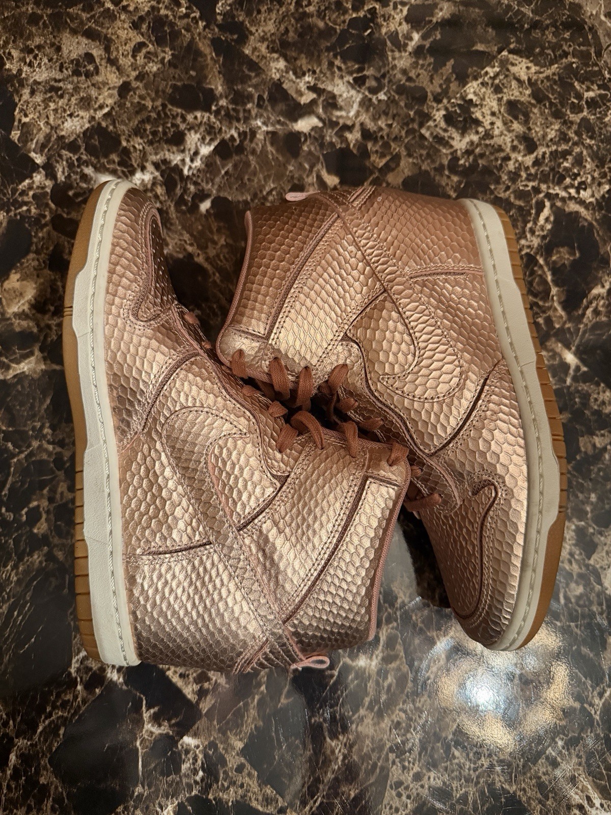 Nike Dunk Sky Hi Cut Out Premium 7.5 (Women’s): Metallic Red Bronze / Gum Brown