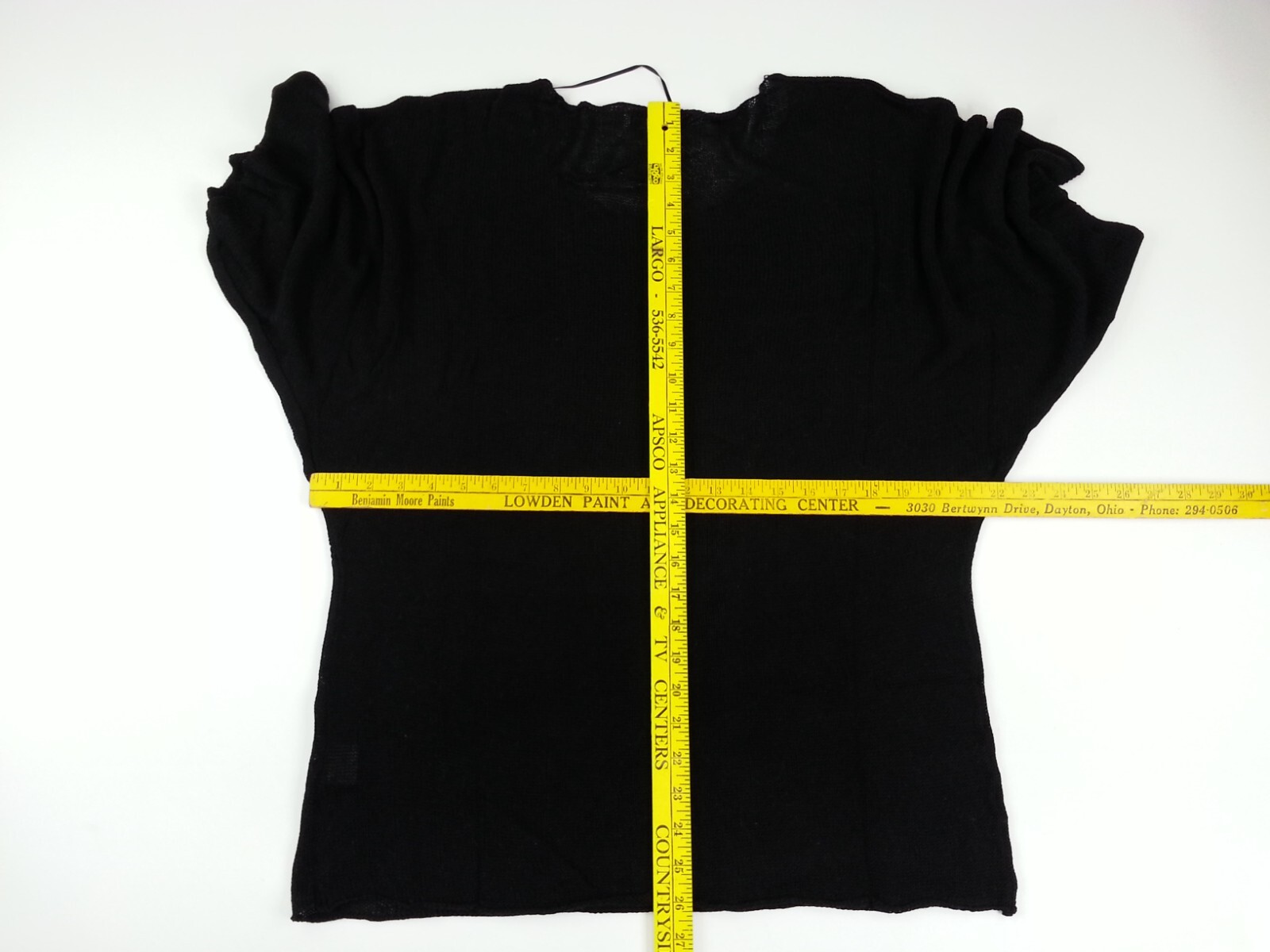 Cantoo Top XL / 2XL Black Knit Short Sleeve Semi Sheer