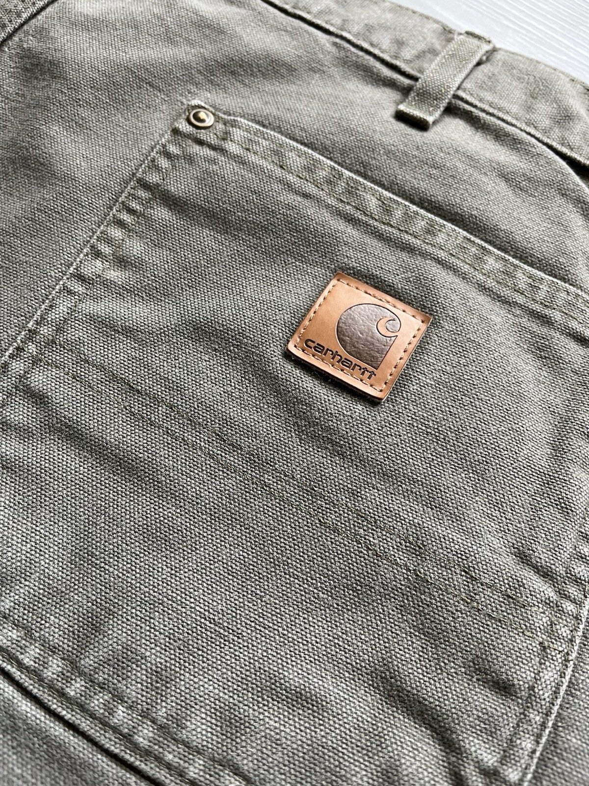 Vintage Carhartt B136 MOS Double Knee Carpenter Pants – 37×30 Faded & Distressed