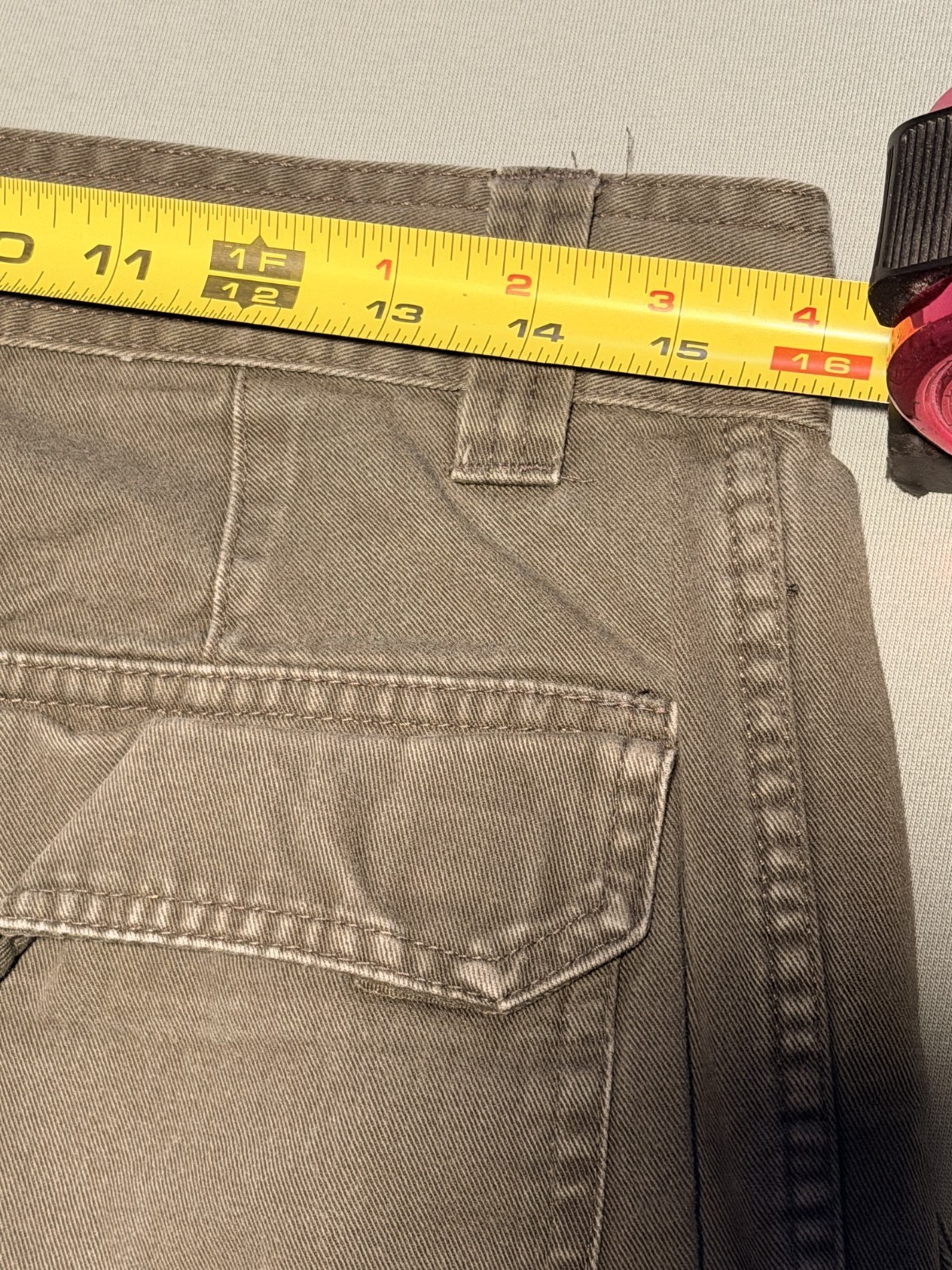 Basic Editions 30Wx29L Olive Green Cargo Pants Mens Casual Vintage Style