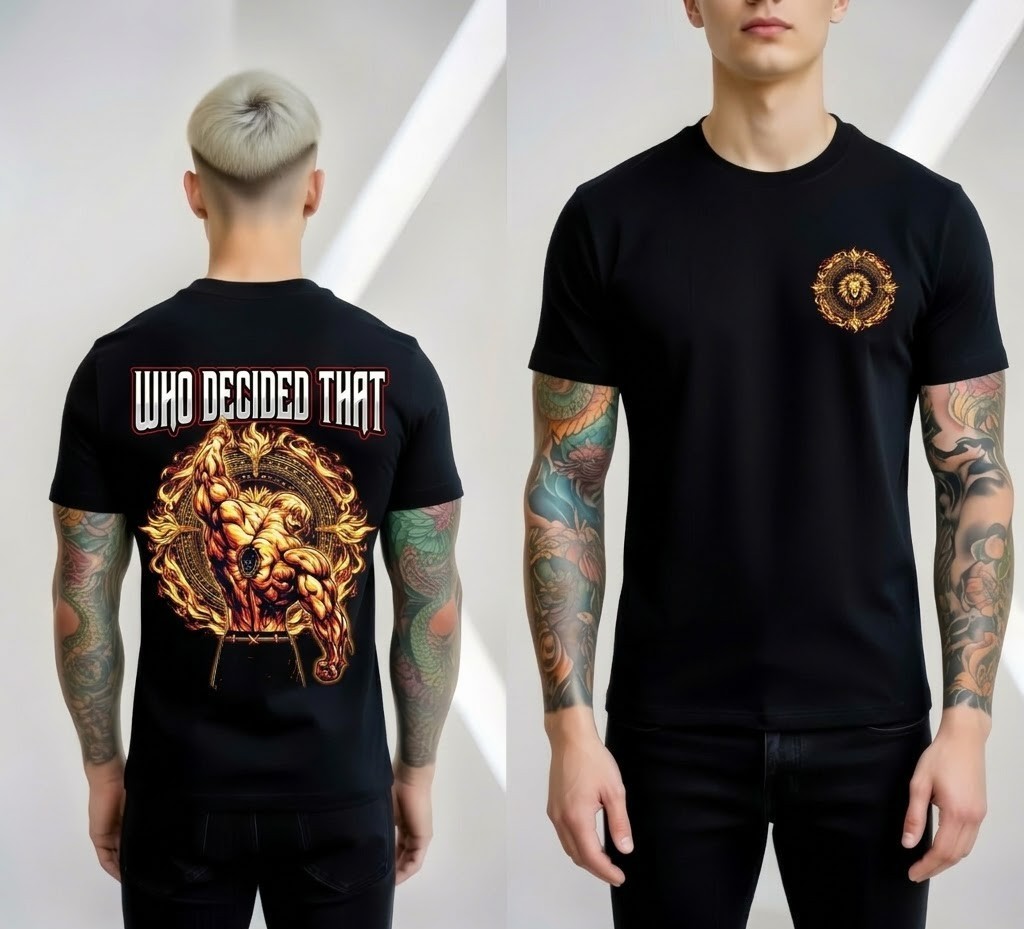 Who Decided That T-Shirt Gym Bodybuilding Graphic Tee Motivational Men