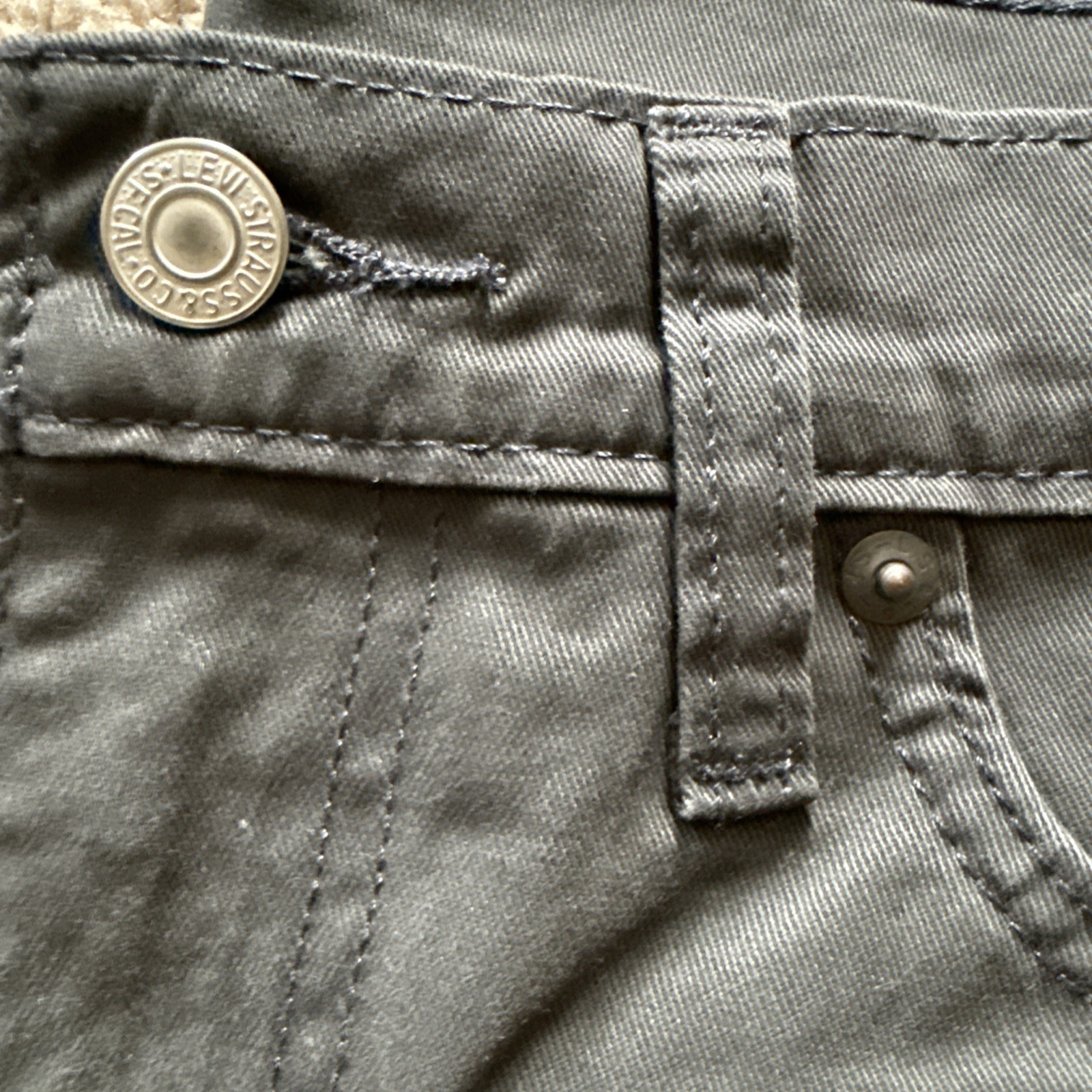 Levi’s 513 Slim Straight Jeans Stretch Slim Size 30×30 Midrise Grey Twill New