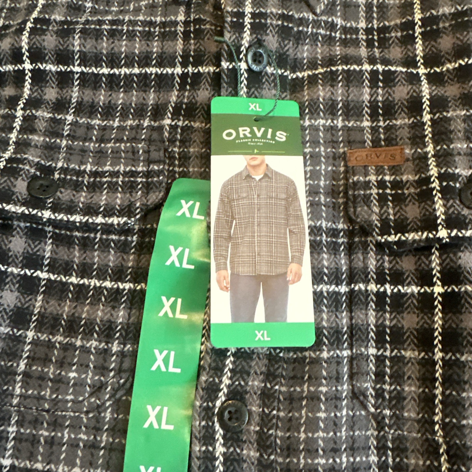 Orvis Grey Flannel Shirt Men XL Heavy Weight Cotton Side Pockets NWT NEW
