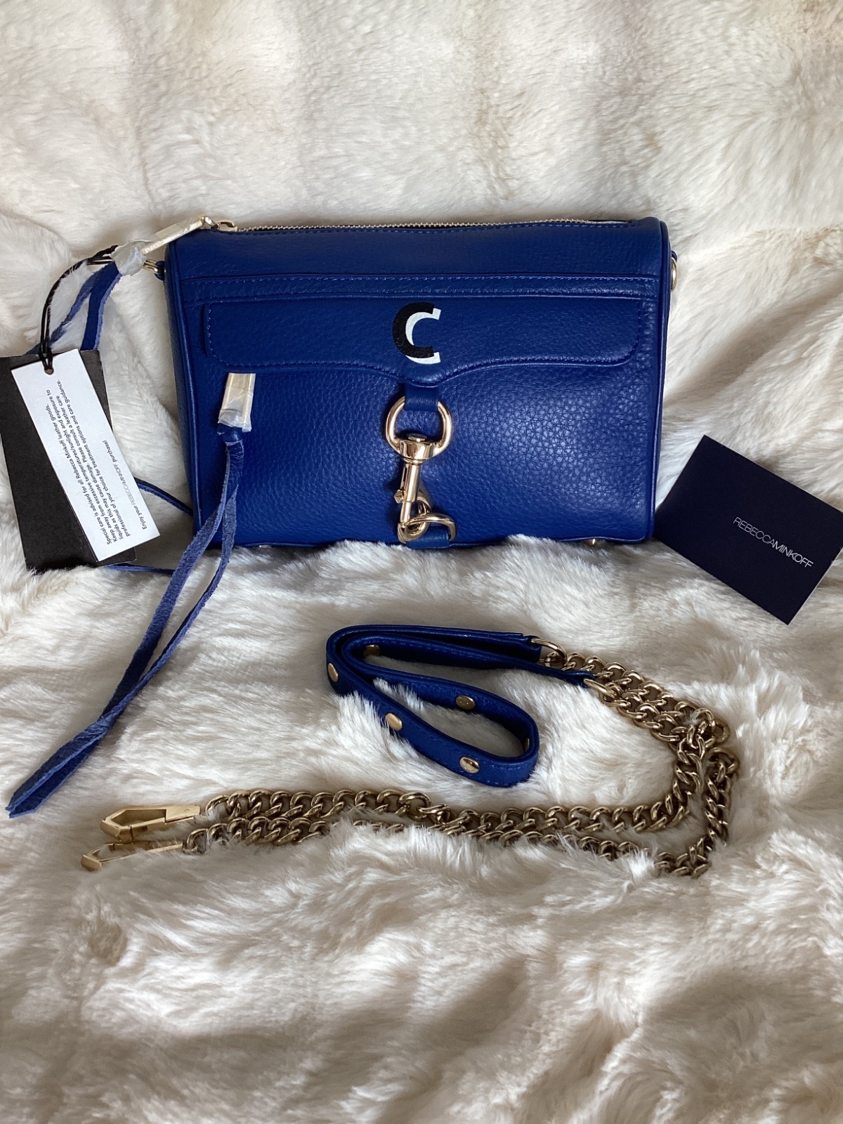 Rebecca Minkoff Mini MAC Limited Edition Initial C Crossbody Blue NewWTags
