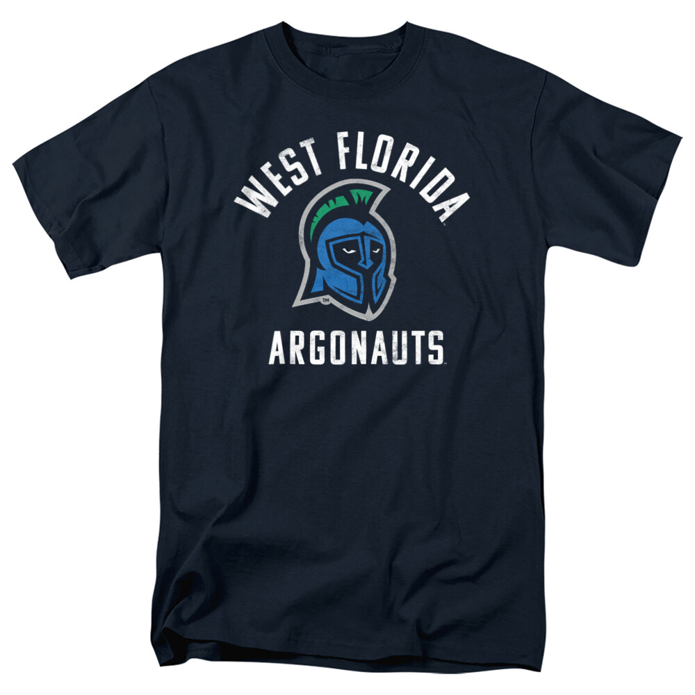University of West Florida Adult T-Shirt Argonauts Logo, Navy, S-5XL