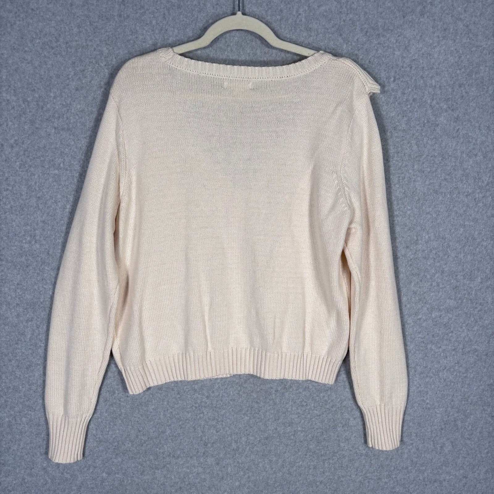 NEW Lauren Conrad Crochet Ruffle Cardigan Sweater XL Cream Dainty Coquette