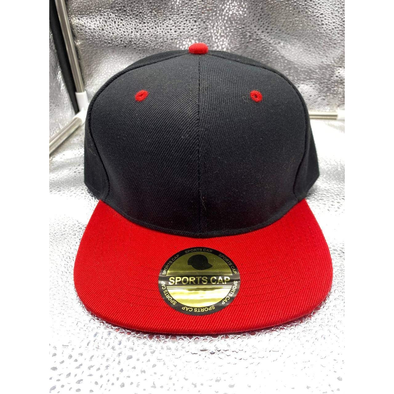 Gelante Snapback Hat Mens One Size Black Red Two Tone Flat Brim Baseball Cap