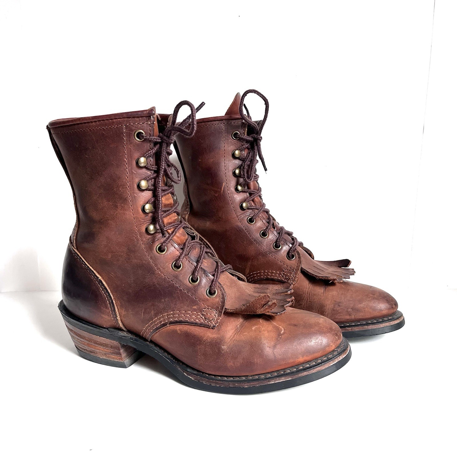 Vintage Durango Kiltie Packer Boots | Bullhide Leather | USA Made | 7.5 D