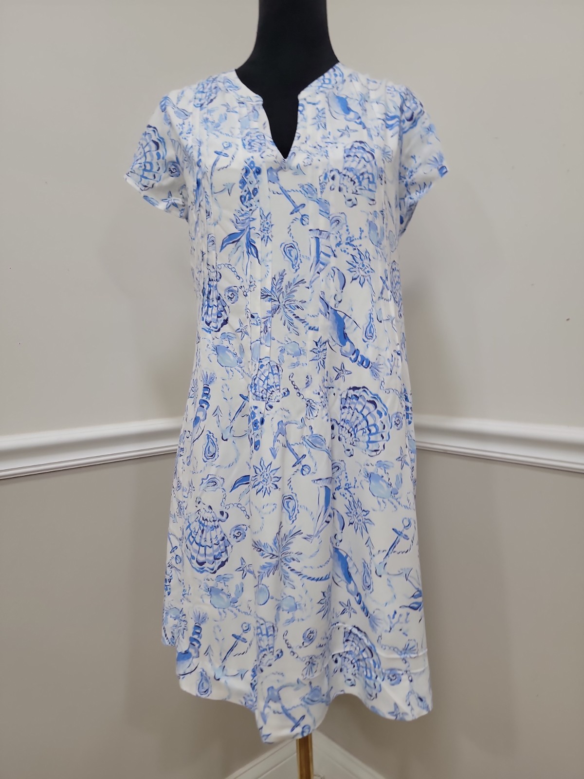 Lilly Pulitzer Natalie Tunic Dress Cover Up Medium Resort White Button Front