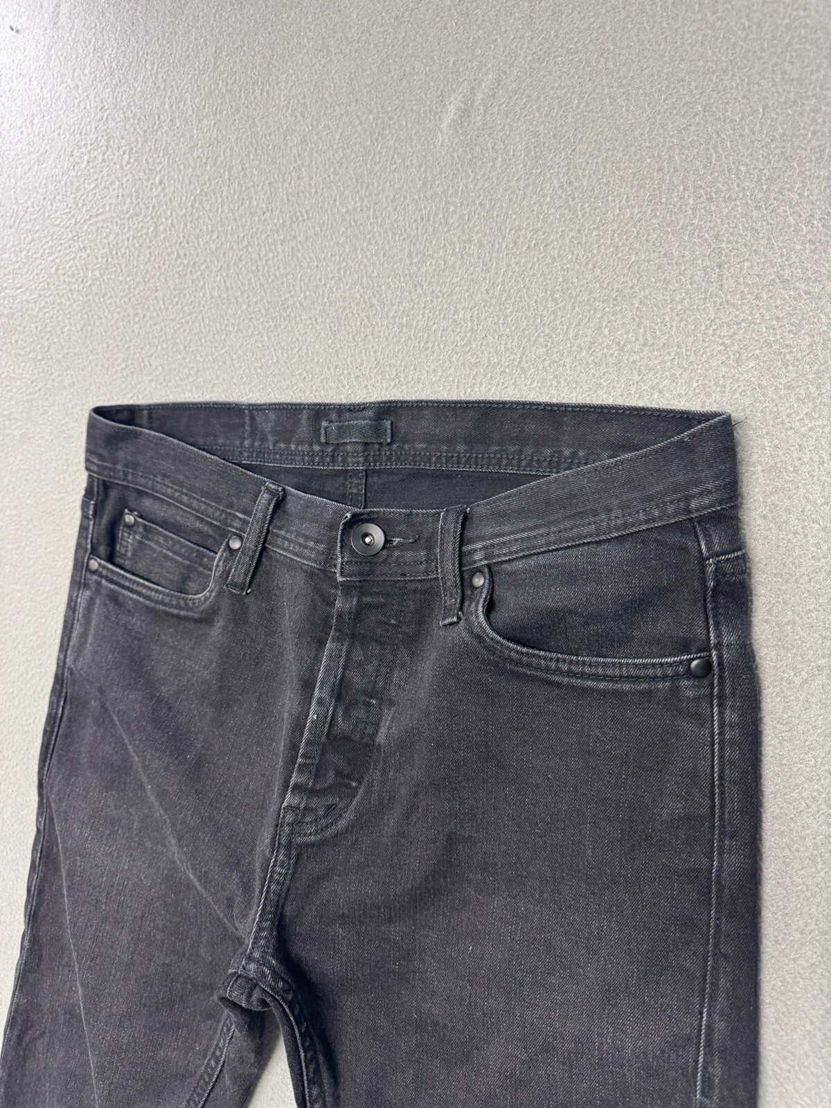 The Unbranded Brand Jeans Selvedge Jeans 32×32 Mens Black Slim Fit Stretch UB444