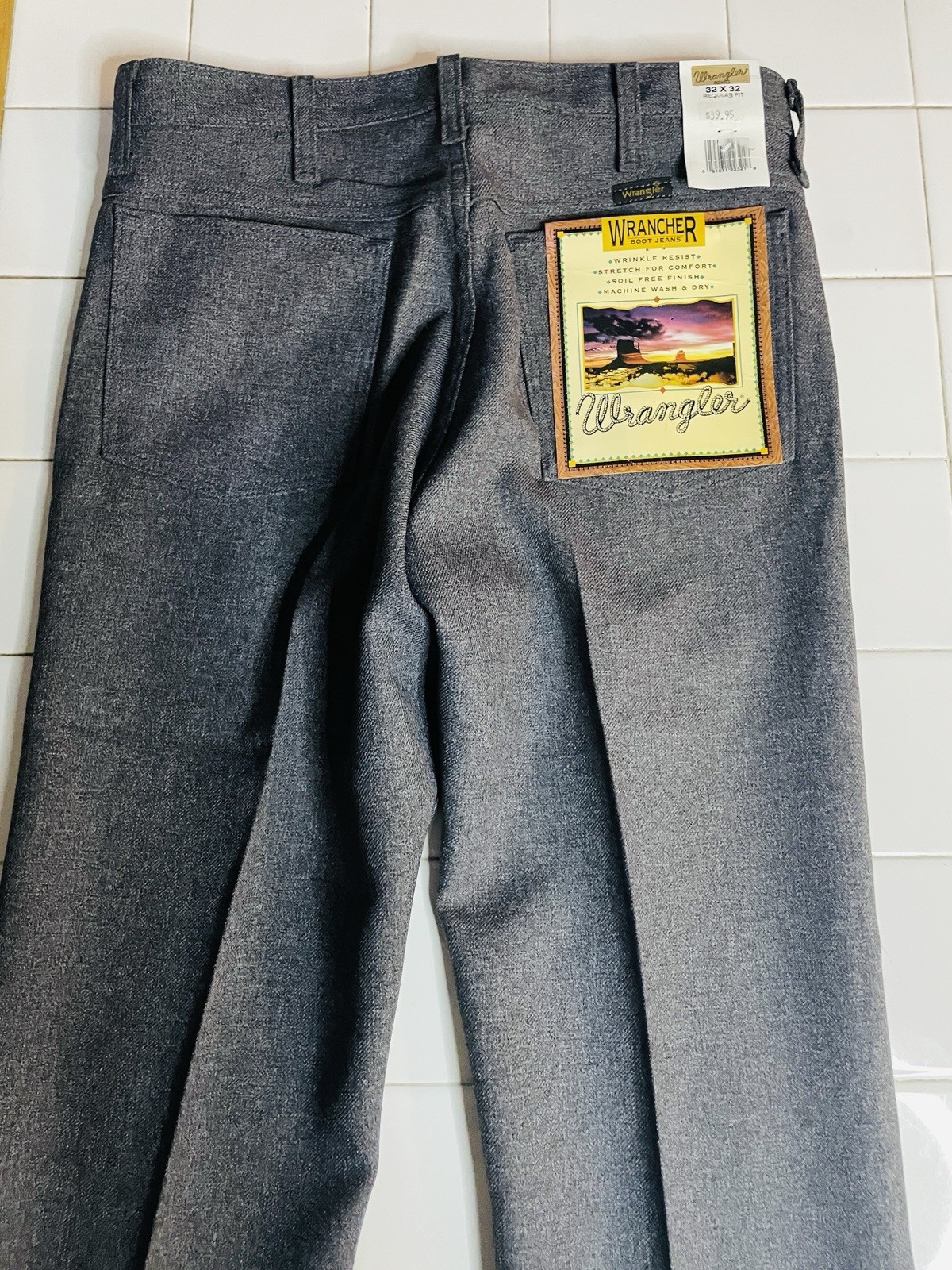 NWT Men’s Wrangler® Wrancher Heather Gray 82HG Polyester Pants Multi Size