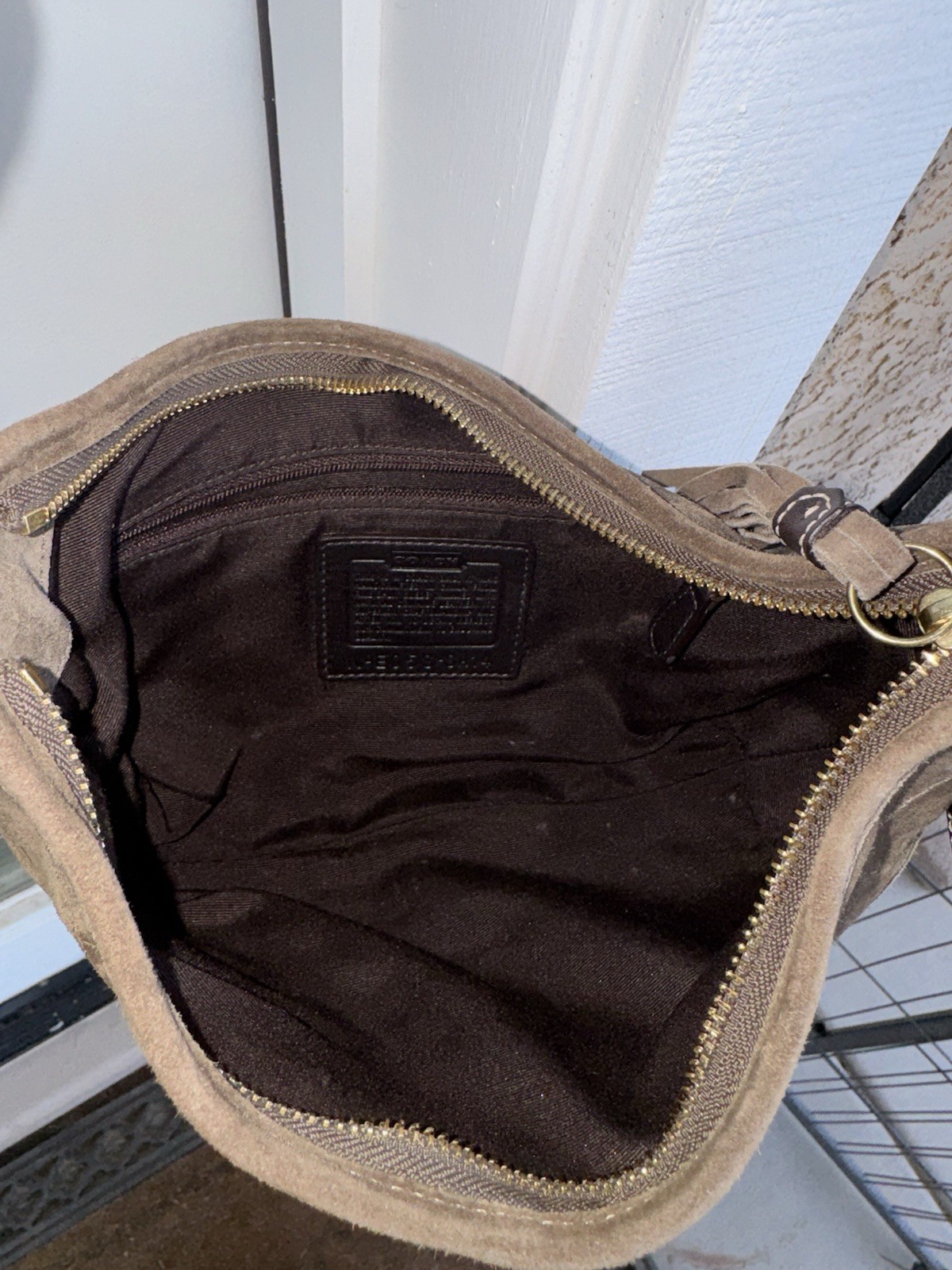 Coach Y2K Brown Small Crescent Hobo Soho Shoulder Suede Shoulder Bag Tassel