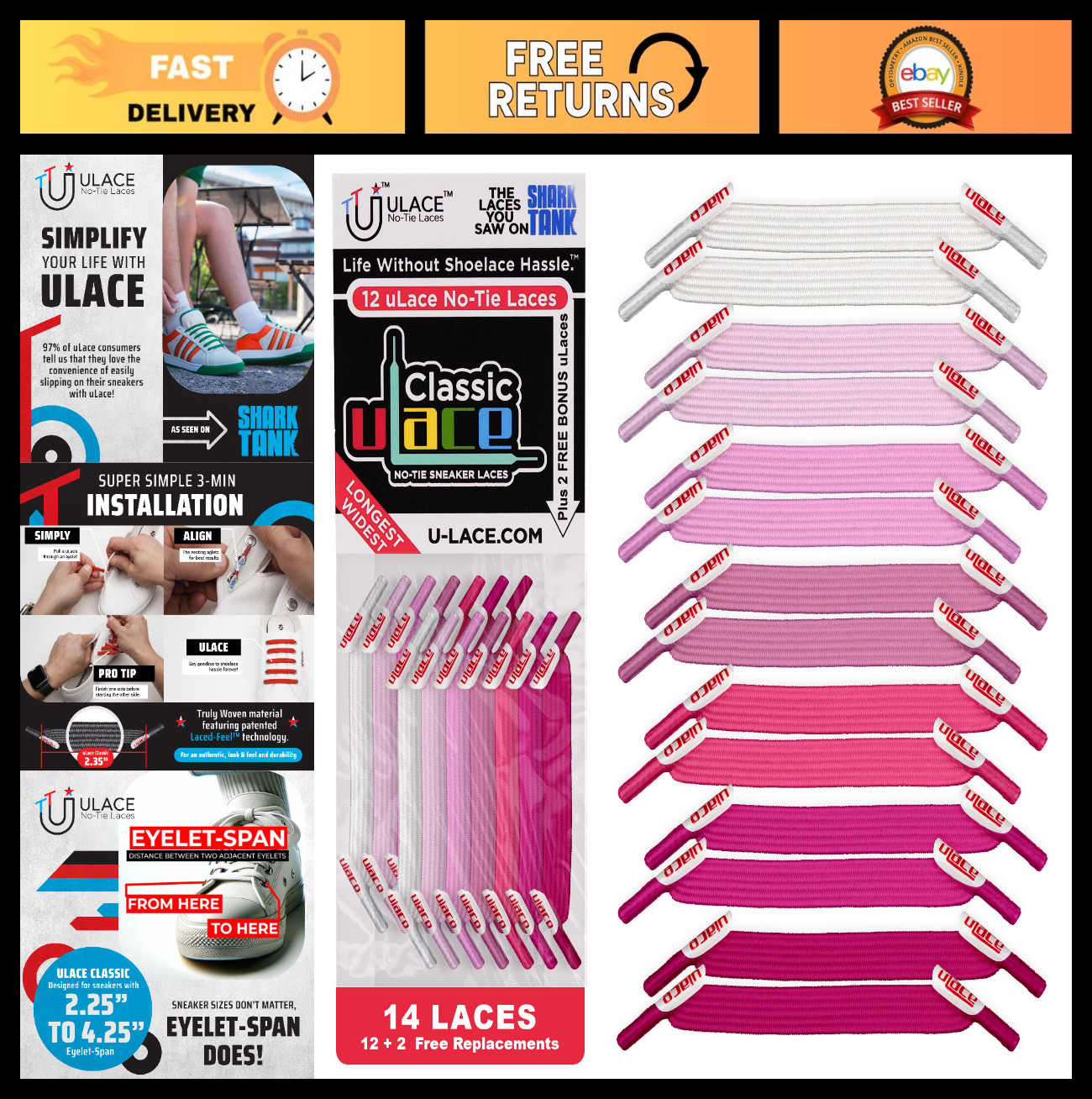 No-Tie Elastic Shoelaces for Sneakers – 14 Stretchy, Comfortable, Durable Laces