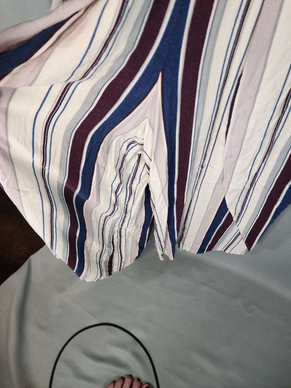 Xhilaration Navy, White & Purple Striped Knit