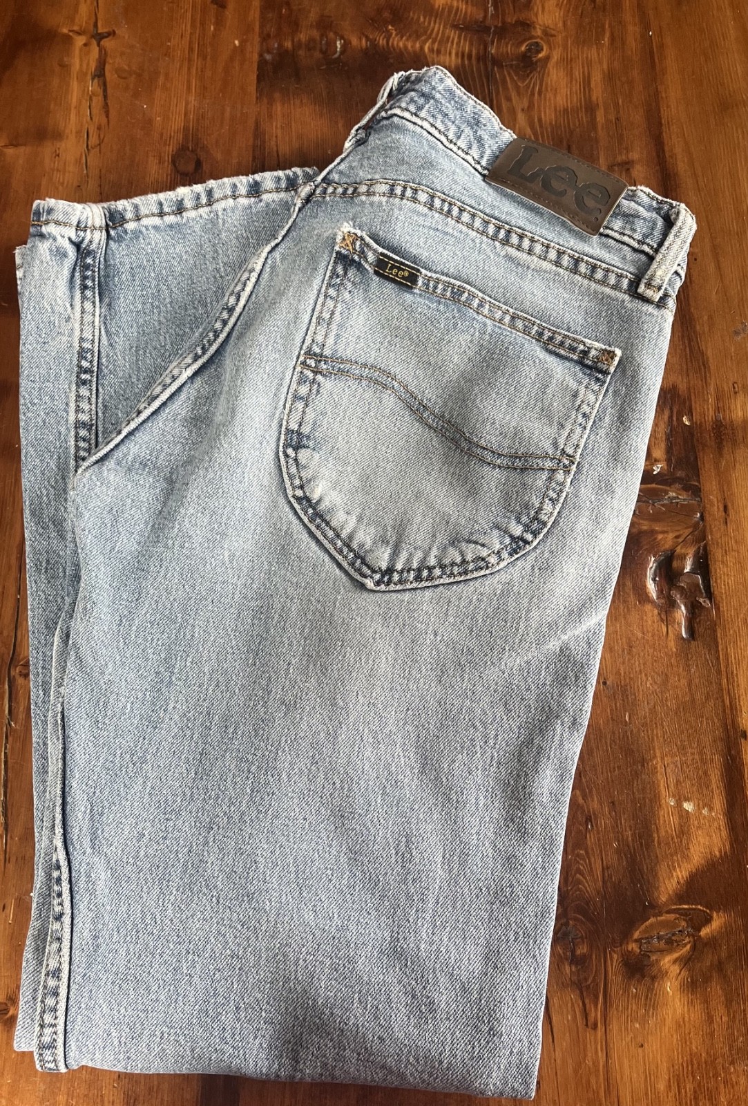 Lee Jeans Men’s Slim Fit Blue Medium Wash Denim Dungarees Workwear 32×29 (30×27)
