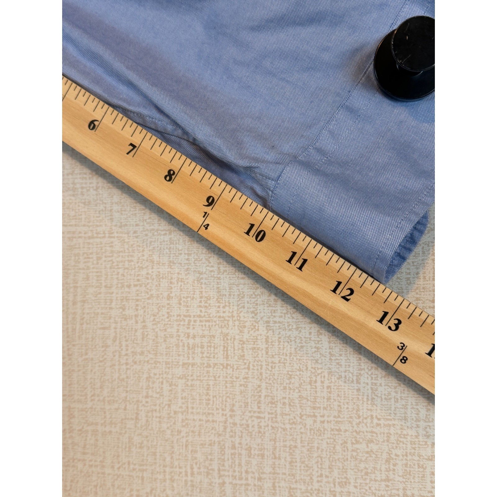 Talbots Womens XL Blue Cotton Oxford Roll Tab Sleeve Utility Popover Blouse