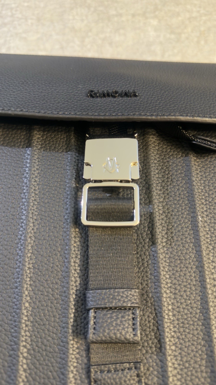 RIMOWA Black Men’s Backpack Drawstring Flap Buckle Zip Pockets Adjustable