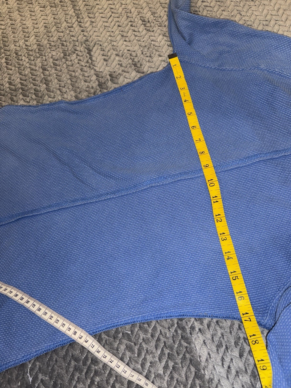 Free People “Alpine Cuff” Thermal Henley In Royal/Sky Blue L