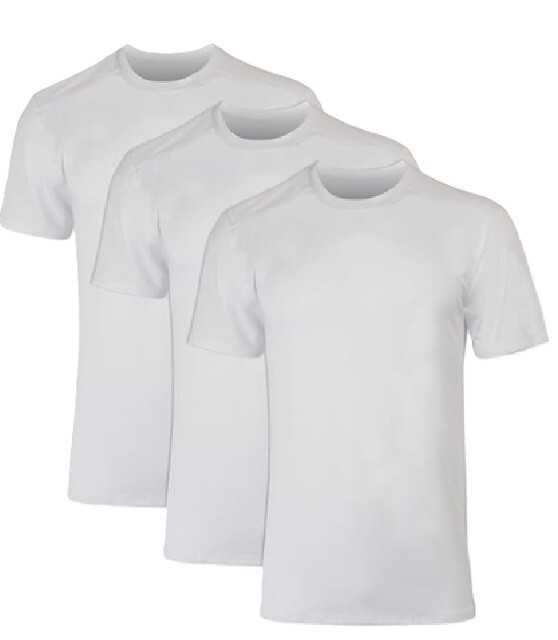 Hanes Men’s Moves Mesh 3-Pack T-Shirt, X-Temp Moisture-Wicking Tee, White