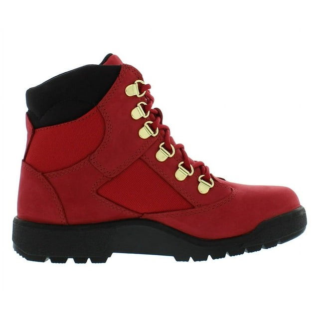 [TB0A2JMYF41] Grade School Timberland 6 INCH FIELD BOOT ‘DARK RED NUBUCK’