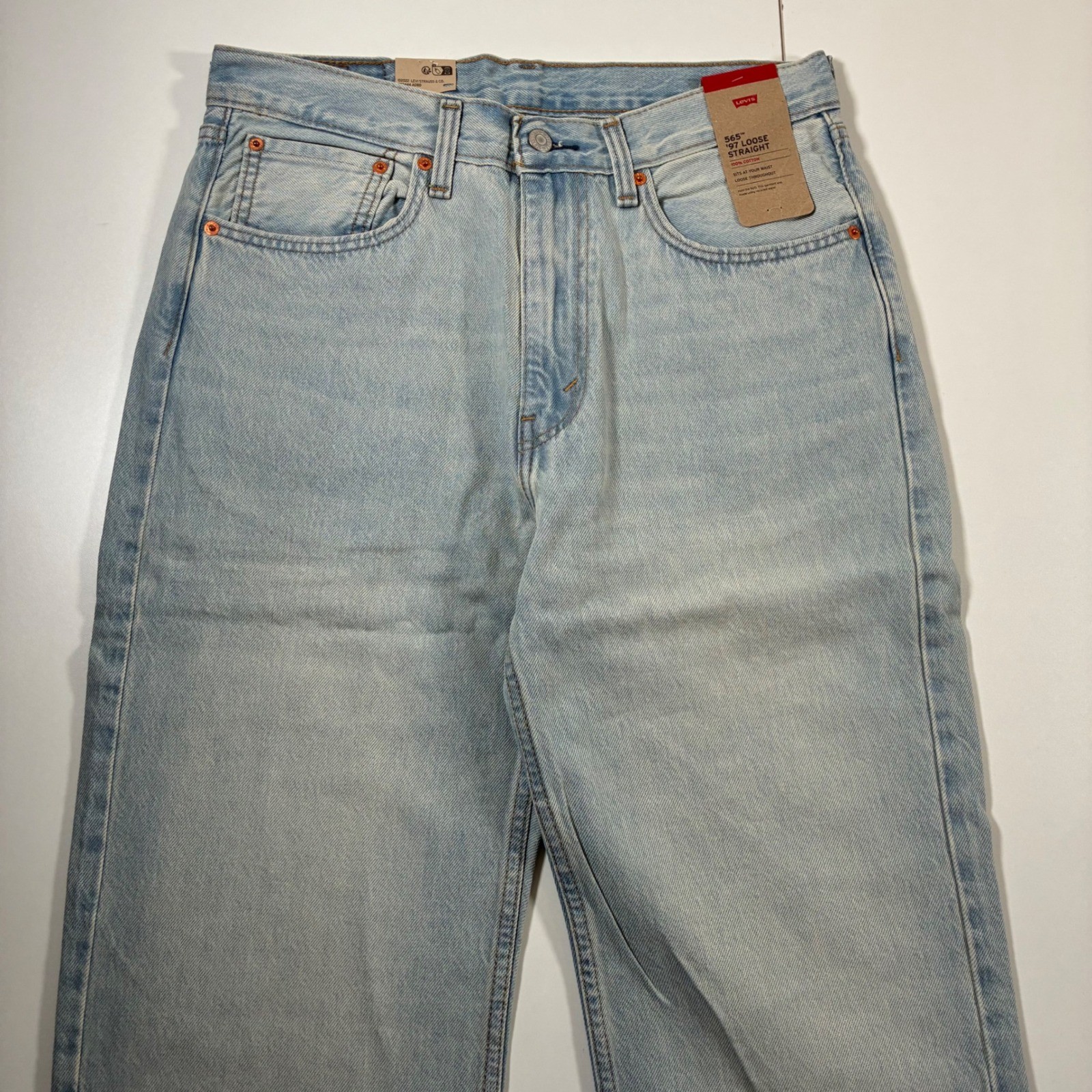 NEW Levi’s 565 ’97 Loose Straight Jeans Mens 32×32 Light Wash Denim A72210001