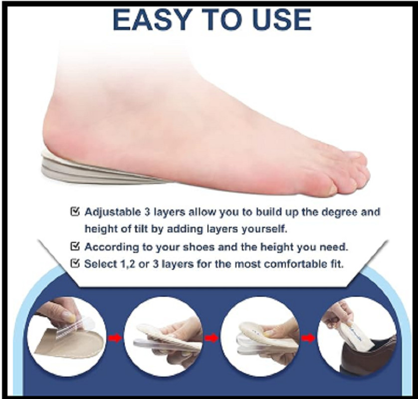 Urwalk 3 Layers Adjustable Supination & Over-Pronation Corrective Shoe Inserts,