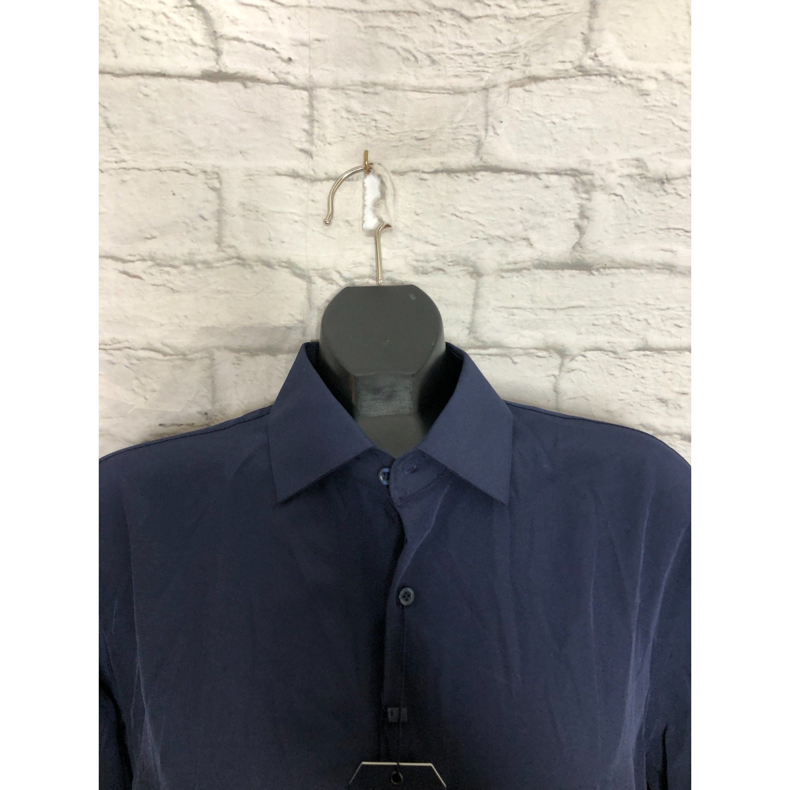Nautica Men’s Blue Button Up Slim Fit Performance Super Shirt Size Large