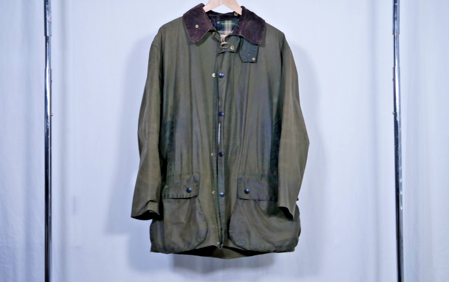 Barbour Beaufort Vintage Green Wax Jacket C42/107cm