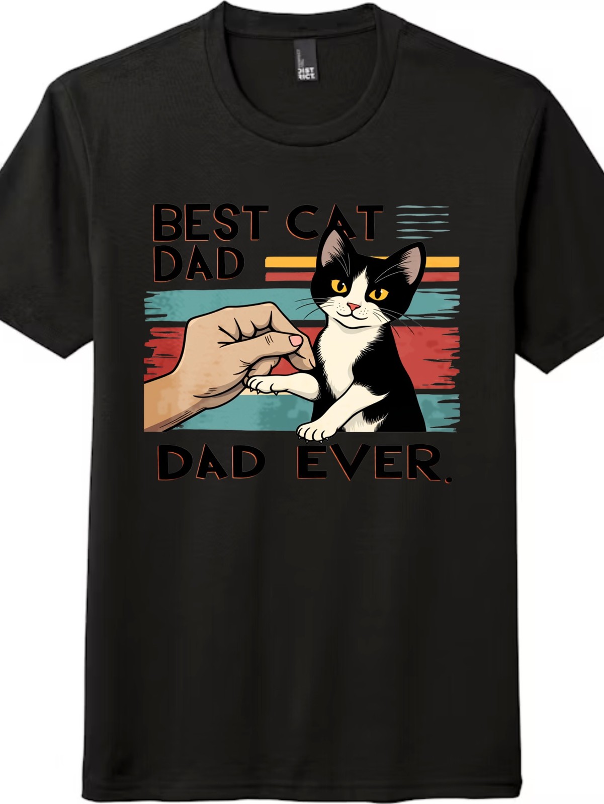 Cat Dad “Best Cat Dad Ever” Statement Graphic T-Shirt