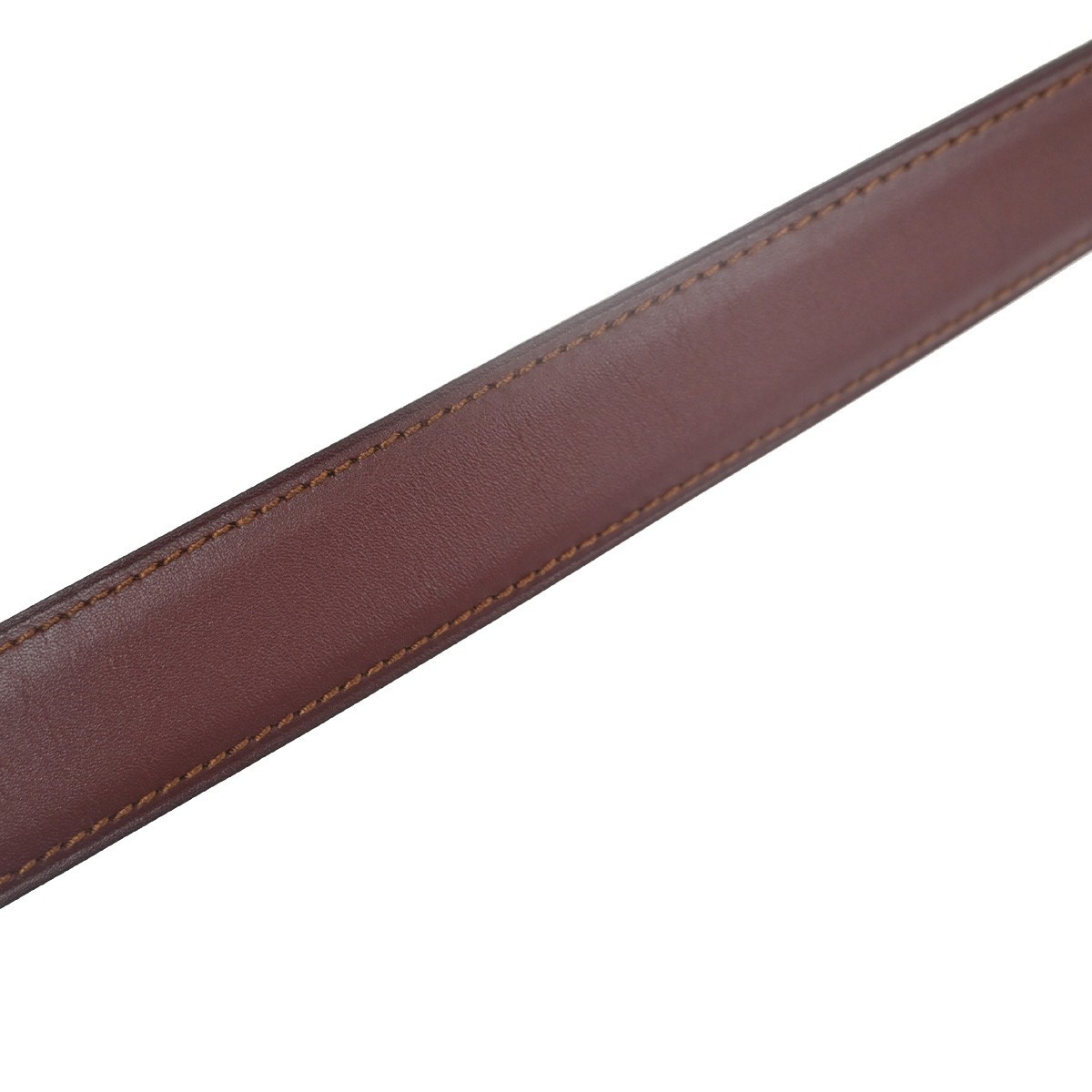 Cartier C Logo Belt 110/43 Leather Red Gold Vintage 05RL880