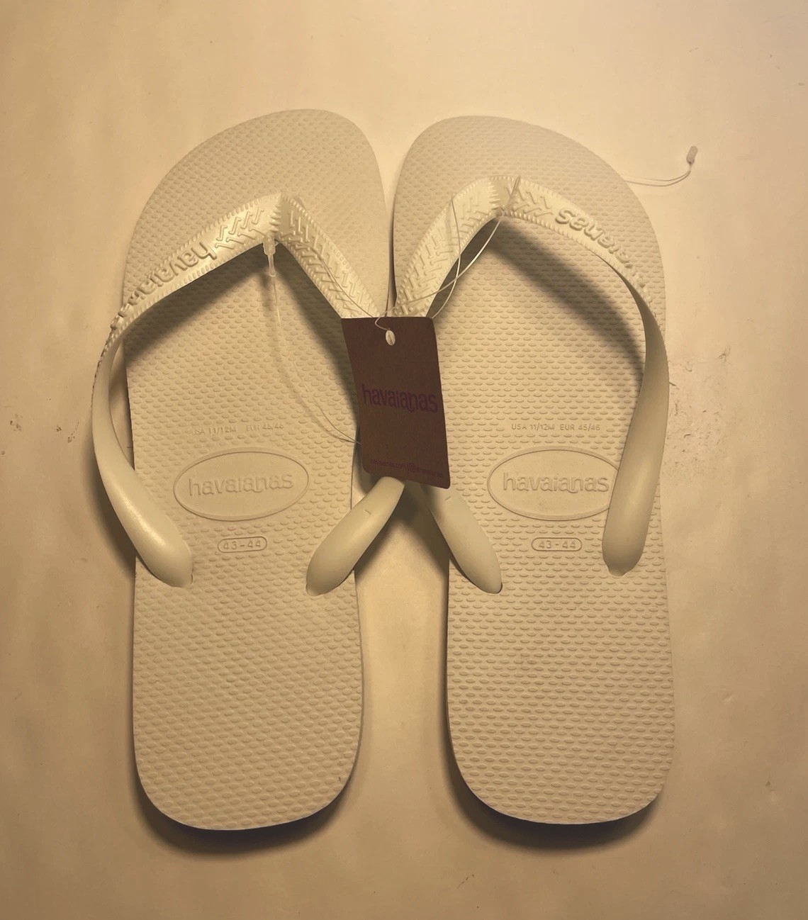 Havaianas Flip Flops Brazil Beach Summer Sandals White Men’s 11