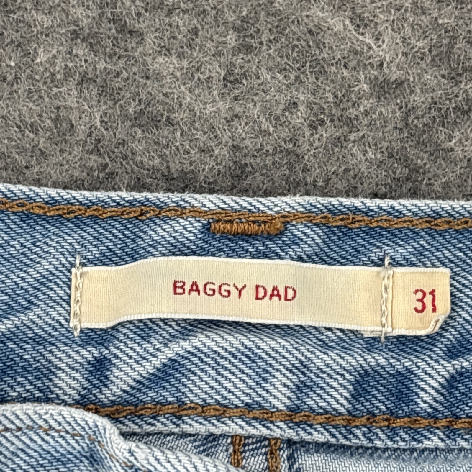 Levi’s Jeans Womens 31 Dad Baggy Mid Rise Light Blue Wide Leg Big E Remake 32×28