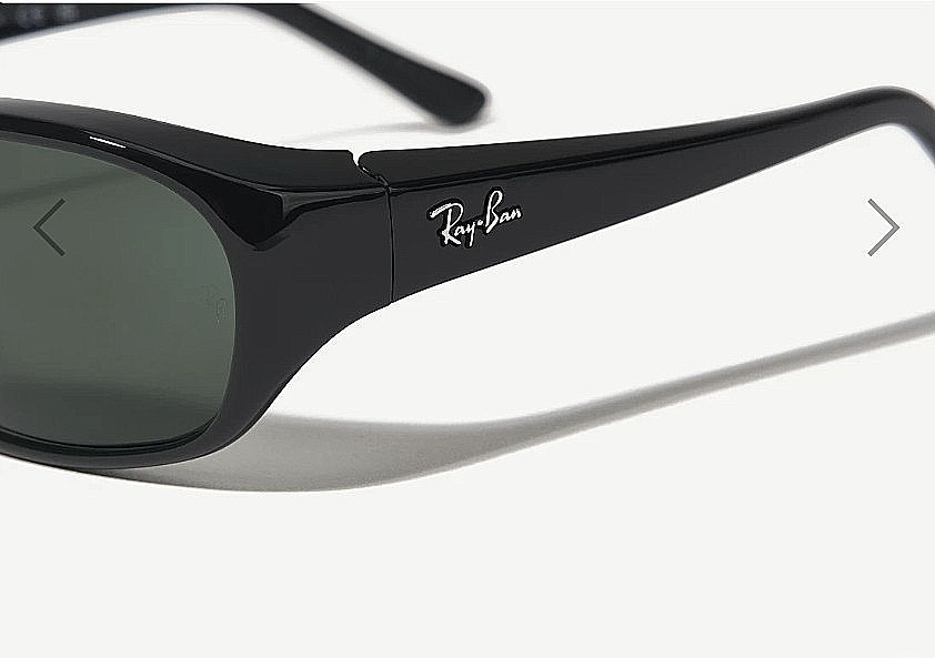 Ray-Ban Daddy-O II Polished Black Frame Green Classic G-15 Lenses Sunglasses
