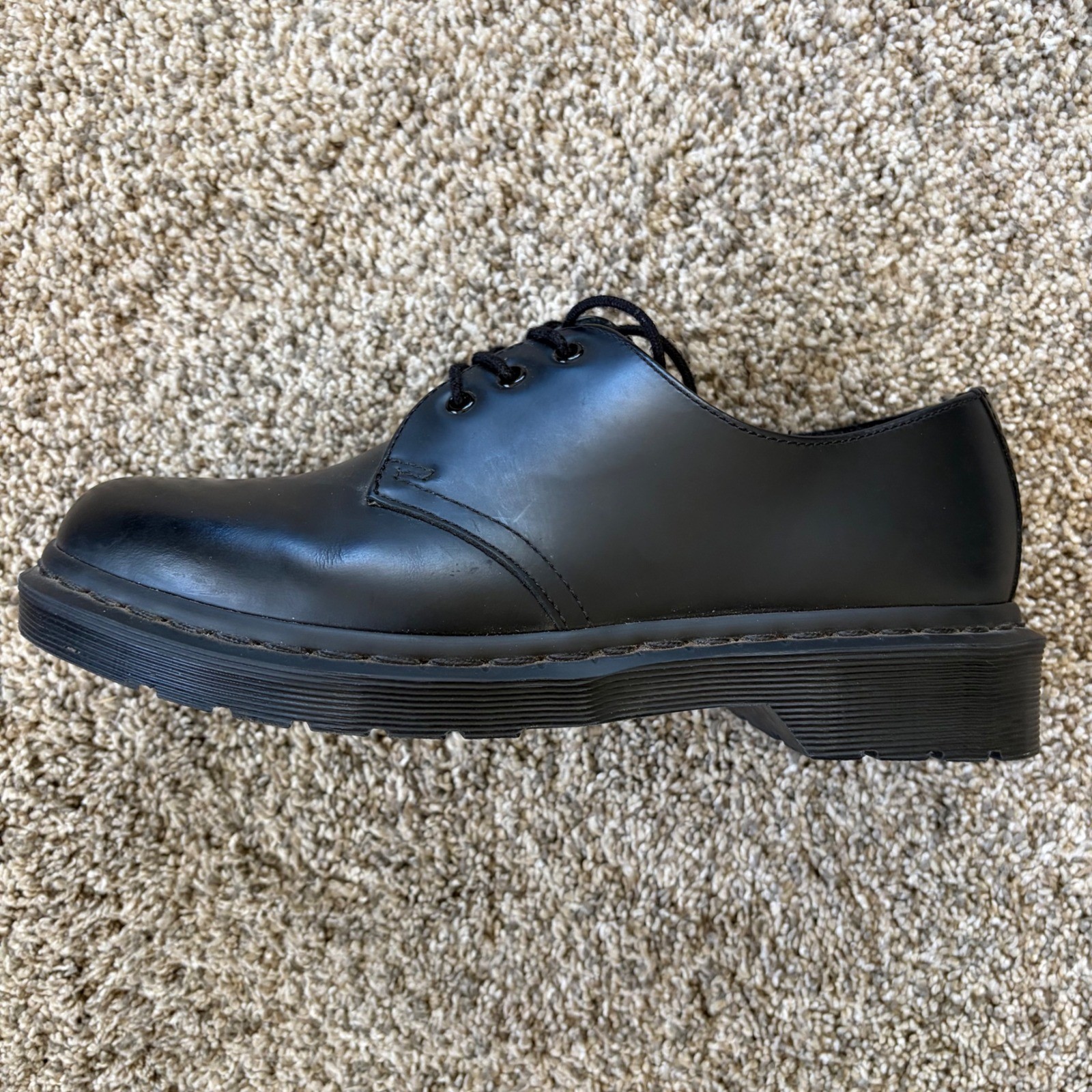 Dr. Martens 1461 Mono Oxford Unisex US 7L 6M Black Excellent Smooth Leather Shoe