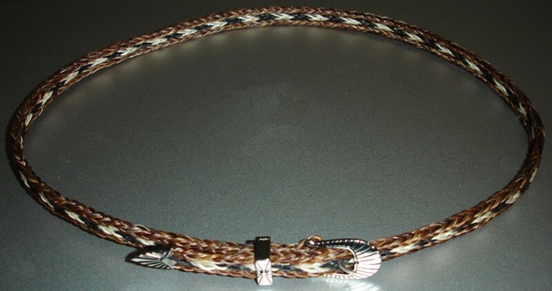 Western Cowboy/Cowgirl HAT BAND Black/Brown/White Horsehair Buckle