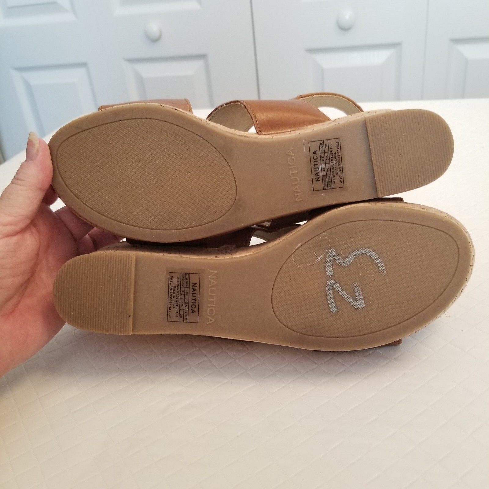 Nautica Wedges Danvers Brown Size 7.5 2.5 inch Wedge Man Made Material