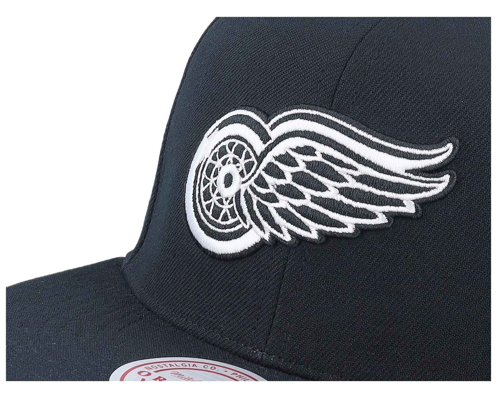 Mens Mitchell & Ness NHL EVERGREEN BLACK WHITE SNAPBACK VNTG RED WINGS