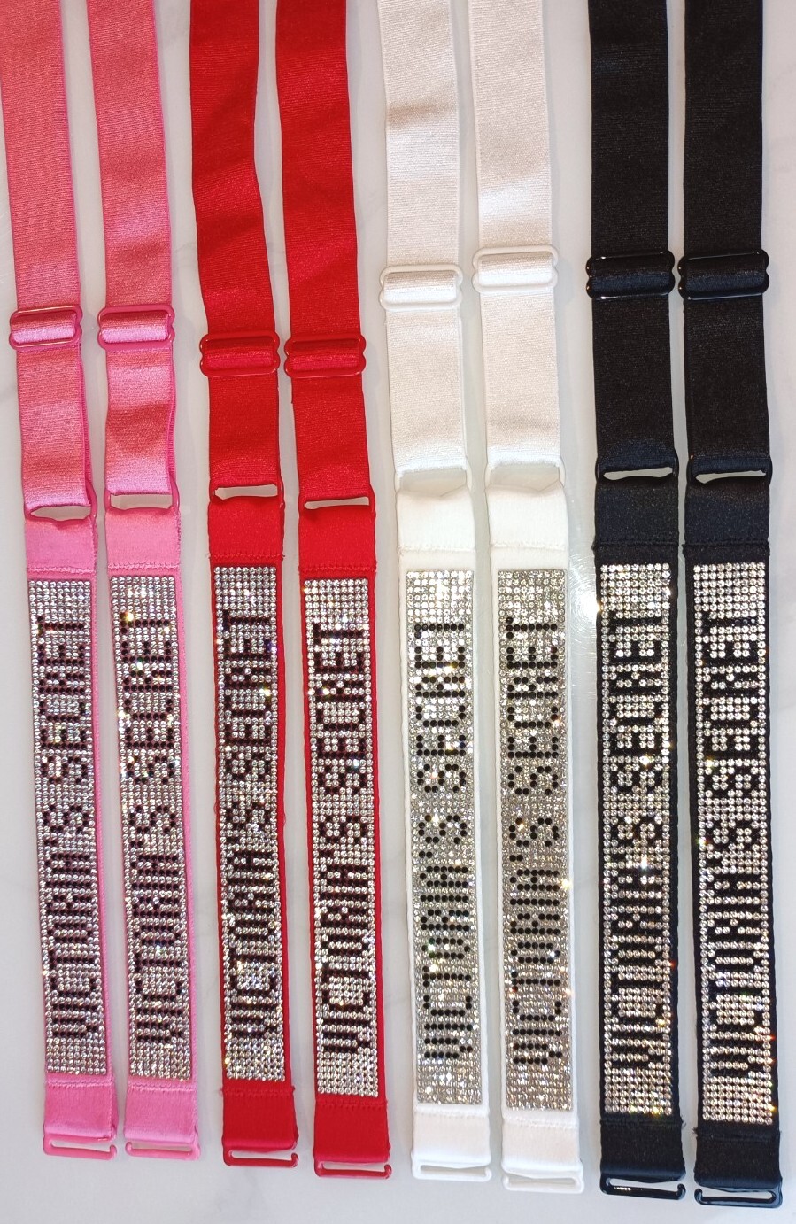 Black or White or Red or Pink/Bra Straps/1pair/Adjustable Diamond/shine strap