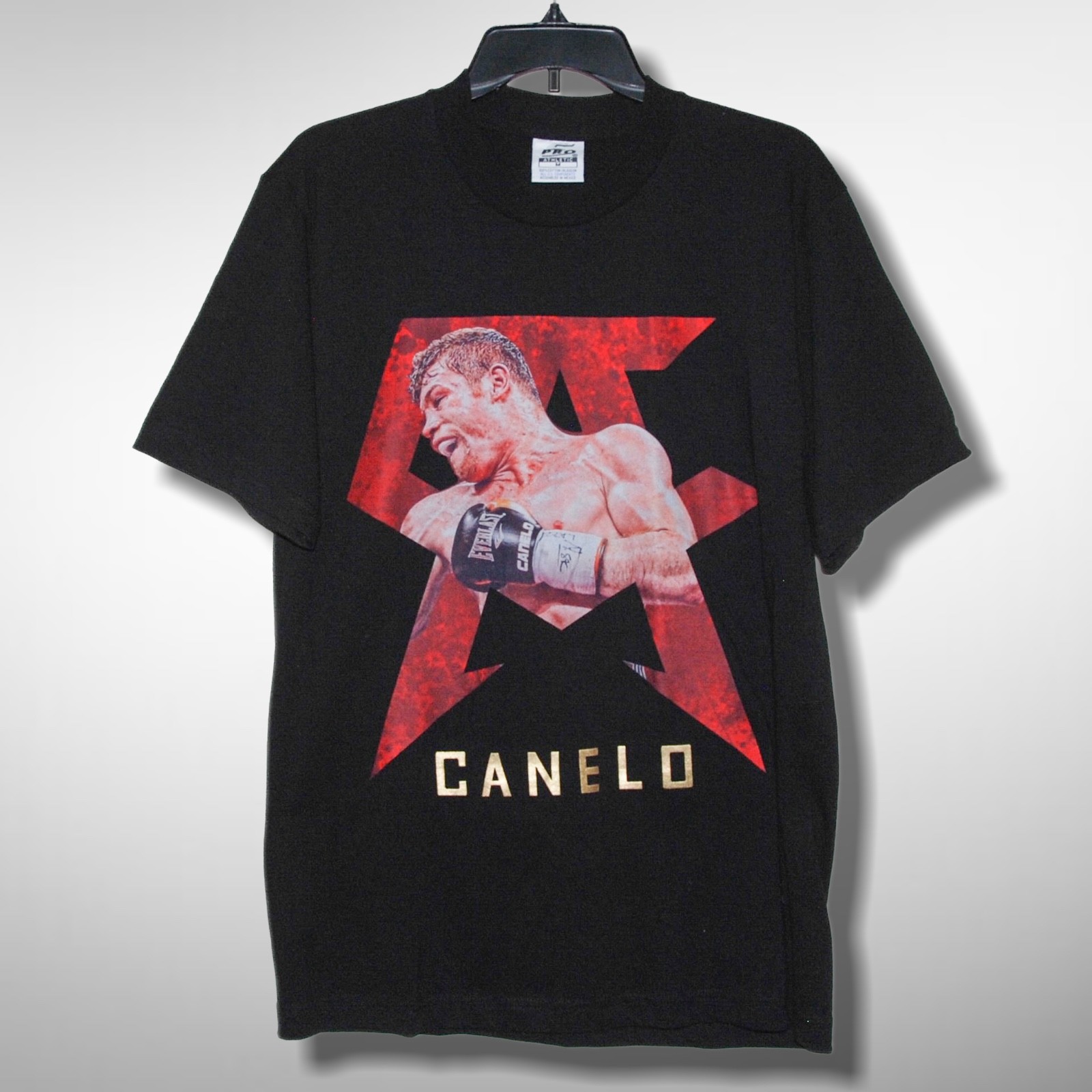 CANELO sz Medium PRO Athletic T Shirt Alvarez Boxing Graphic Gold “CANELO”